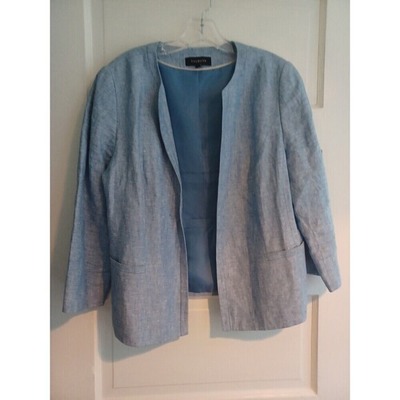 Talbots Jackets & Blazers - Talbots linen open blazer jacket 14 blue Coastal granny office professional